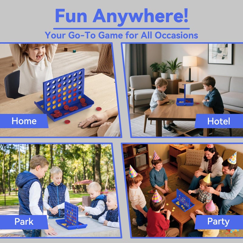 Pup Go Standard Size 4 in a Row Board Games for Kids Ages 3 for Boys Girls Teens, Classic Family Game Educational Toy, Portable 2-Player Strategy Games, 6 Spare Discs Included - Image 4